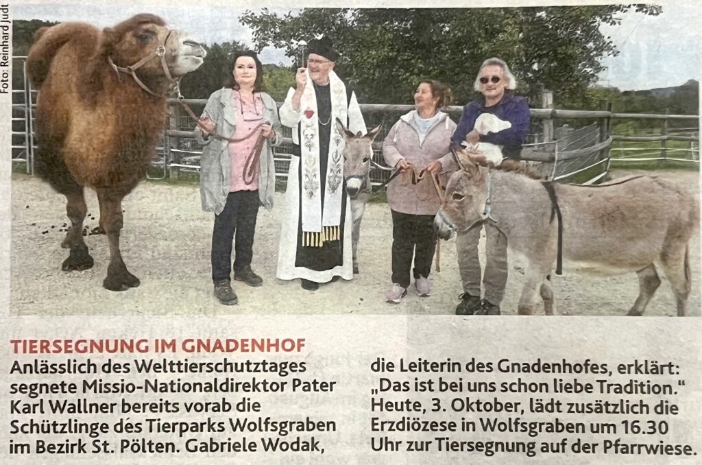 Tiersegnung im Gnadenhof